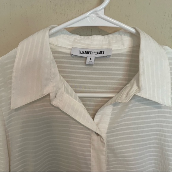 Elizabeth and James half sheer white button up collared shirt - Picture 8 of 11